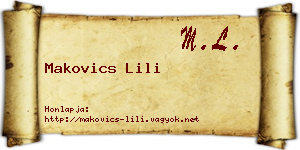 Makovics Lili névjegykártya
